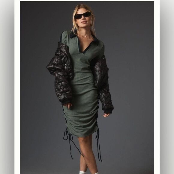 Dresses & Skirts - Anthropologie Daily Practice Long Sleeve Color block Polo Midi Dress